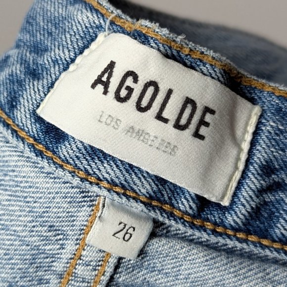 AGOLDE Criss Cross Upsized Jeans Straight Leg Eternal Blue Aritzia 26 - Picture 9 of 9